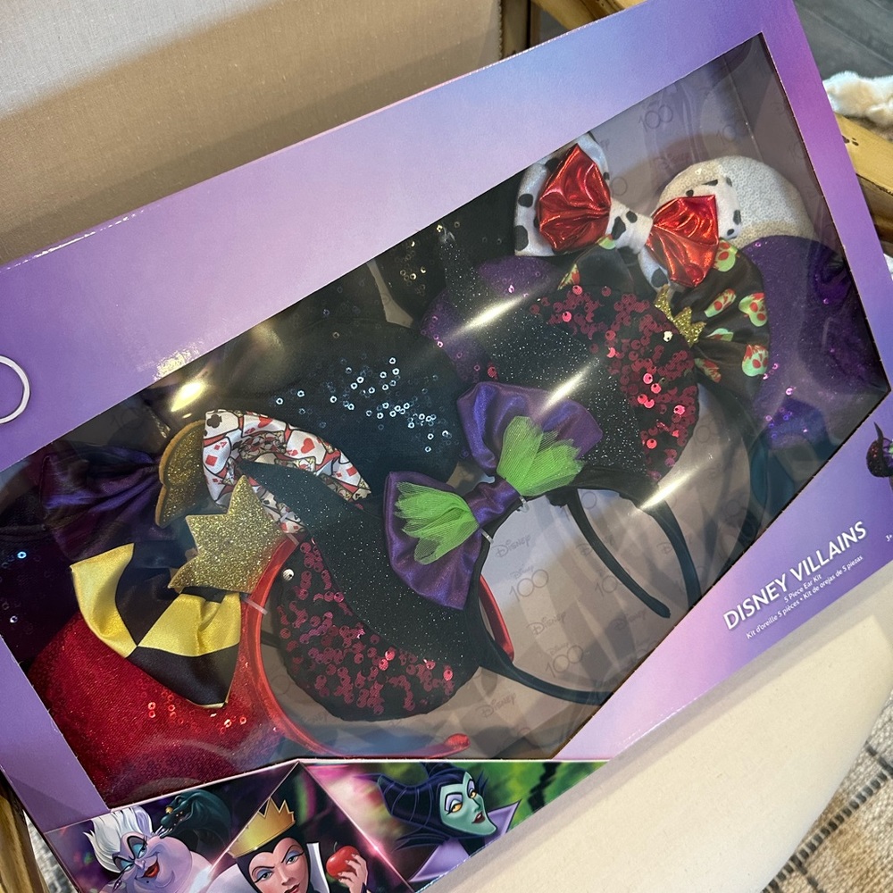 NIB Disney 100 Mouse Ears VILLAINS Headband 5 Pk Ursula Queen Maleficent Cruella - Picture 10 of 16